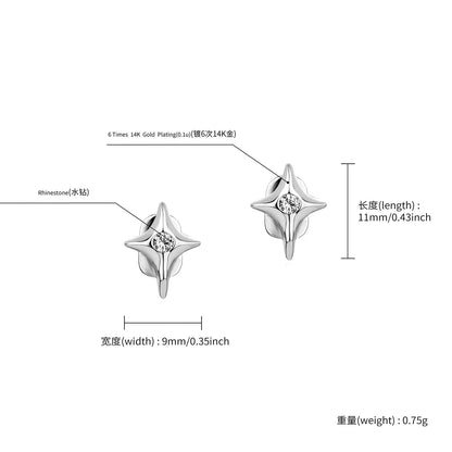 Cute CZ Stone Star Teeth Grillz Braces Gold Color Y2K Elegant Shiny Zircon Tooth Caps