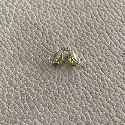 Romantic Silver Color Glossy Wave Teeth Grillz Hip Hop Curve Zircon Tooth Caps Gold Zircon Silver Zircon Gold Color Gold Zircon-Silver Zircon-Gold Color-Silver Color-