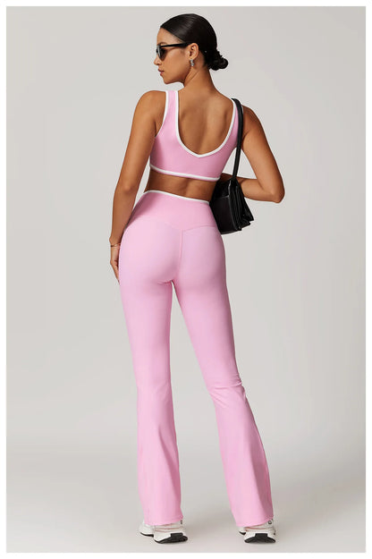 Yoga Set 2 Pieces Workout Outfits Fitness Sportswear Gym Tracksuit High Waist Leggings Sports Bra Athletic Wear Women Clothes