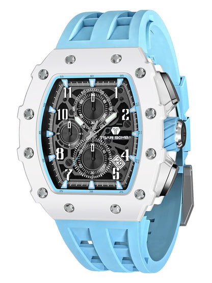 Luxury Brand Tonneau Design Waterproof Clock Stainless Steel Wristwatch Rectangle