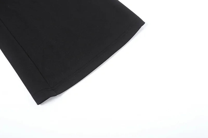 Punk Grunge Hoge Taille Flare Broek Effen Alt Streetwear Vrouwen Mall Gothic Casual Broek Met Kunstleer Riemen Slank