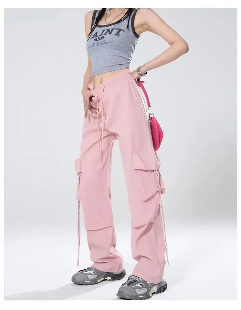 High-Waisted Cargo Pants Sweatpants Umbrella Design For Women
