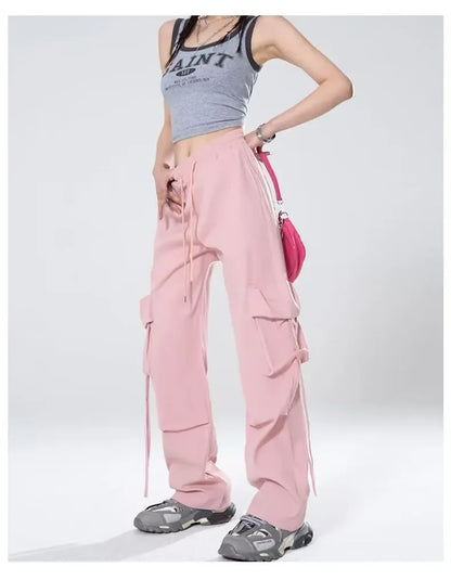 High-Waisted Cargo Pants Sweatpants Umbrella Design For Women