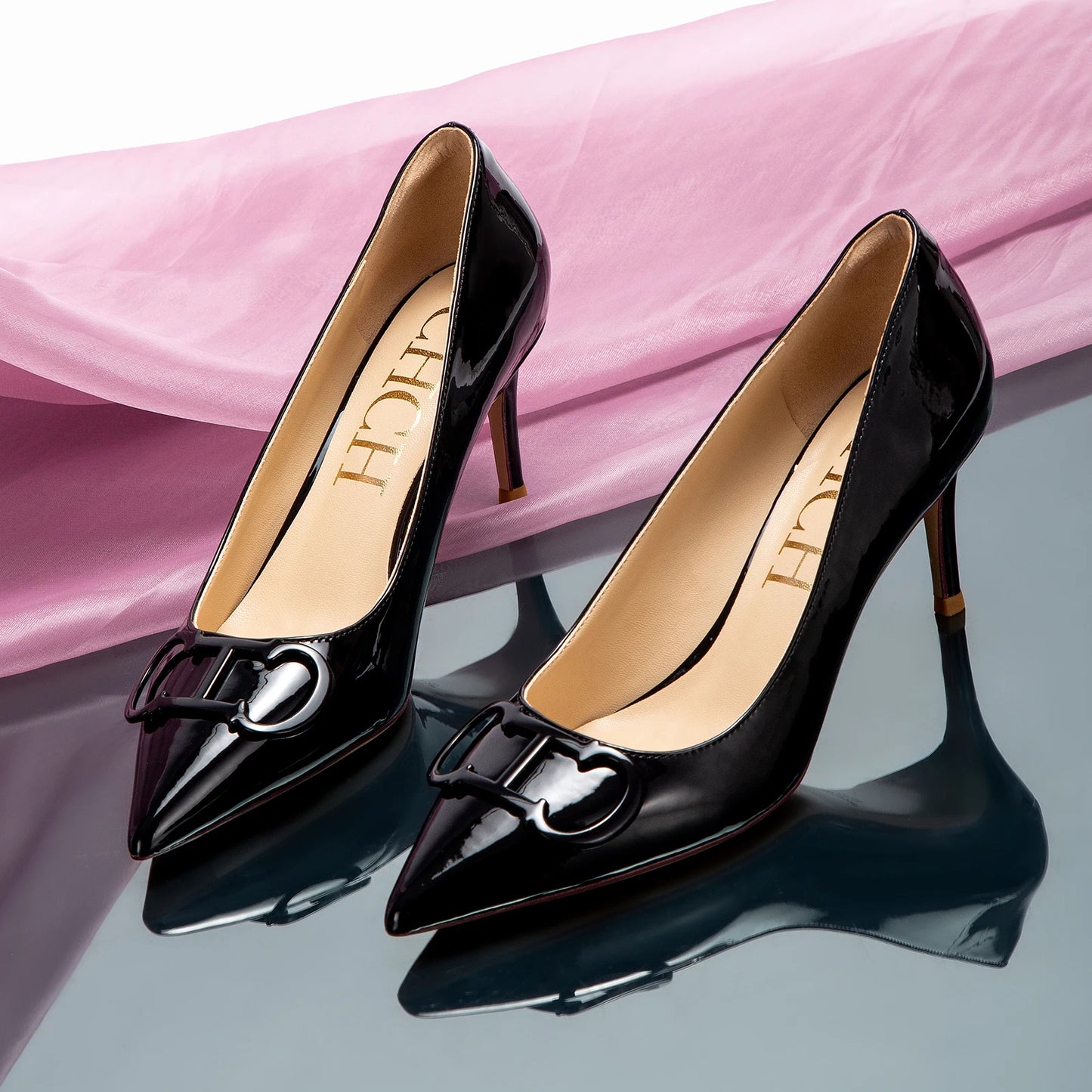 Solid Colour Classic Style New Women's Single Shoes Retro Simple Exquisite Women's High-heeled Shoes