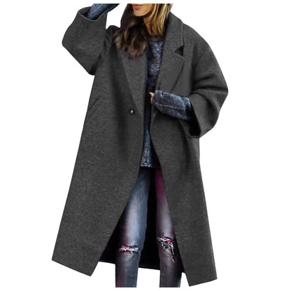 Women Cardigan Loose Women's Winter Double Breasted Midi Long Wool Coat Notch Lapel Womens Lightweight Cardigans with Pockets