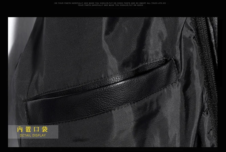 Hooded Leather Jacket Men's PU Leather Motorcycle Leather Coat