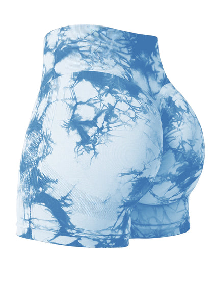 Tie Dye Shorts Woman Fitness Seamless Butt Lifting Shorts One Pieces Activewear Running Outdoors