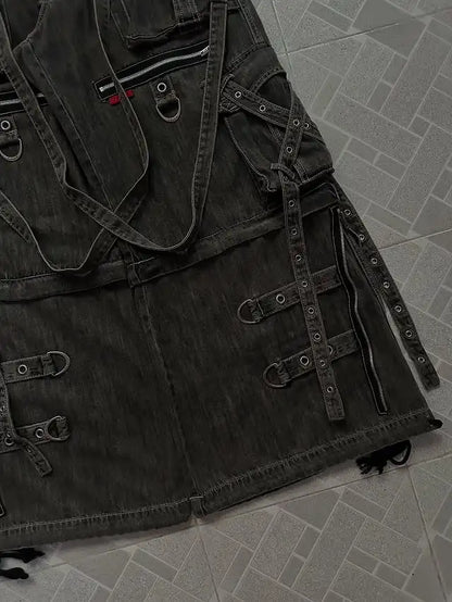 Streetwear Vintage Washed Heavy Jeans Y2K Cargo Pants Mens Womens Hip Hop Multi Pocket Baggy Jeans Low Waist Wide Leg Trousers