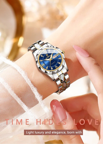 Watches Luxury Ladies Quartz Watch Waterproof Luminous Date Stainless Stain Wristwatch