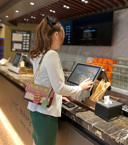 Light luxury women's high-end color contrast single shoulder underarm bag