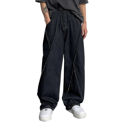 Women's Oversized Ripped Denim Trousers Spring Autu Mn Loose Casual Pants