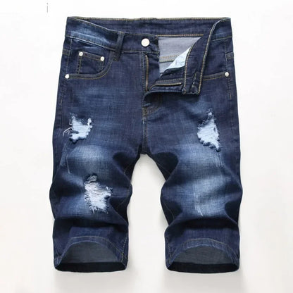 Men's Jeans Trend Denim Shorts Stretch Slim Hip Hop Classic