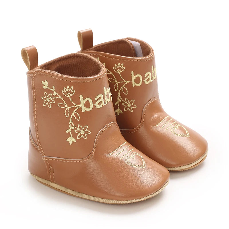 Baby Boots Made Of Soft PU and High-quality Cotton Short Boots With Rubber Soles and Anti Slip Baby