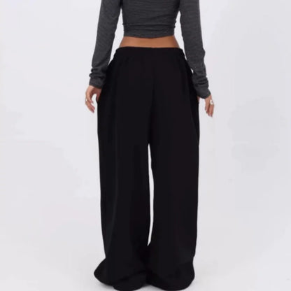 Y2K Baggy Pants Pocket Elastic Waist Oversized Wide Leg Pant Casual Streetwear