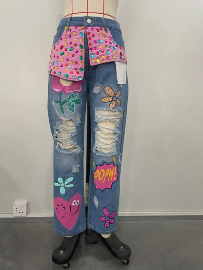 Floral Embroidery Diamonds Beaded Holes Denim Pants High Waist Loose Rhinestones Jeans Blue / XL / CHINA Blue / L / CHINA Blue / M / CHINA Blue / XL / CHINA-Blue / L / CHINA-Blue / M / CHINA-Blue / S / CHINA-SKY BLUE / M / CHINA-SKY BLUE / S / CHINA-Blue / XXXL / CHINA-Blue / XXL / CHINA-SKY BLUE / XXXL / CHINA-SKY BLUE / XXL / CHINA-SKY BLUE / XL / CHINA-SKY BLUE / L / CHINA-black / M / CHINA-black / S / CHINA-black / XXXL / CHINA-black / XXL / CHINA-black / XL / CHINA-black / L / CHINA-