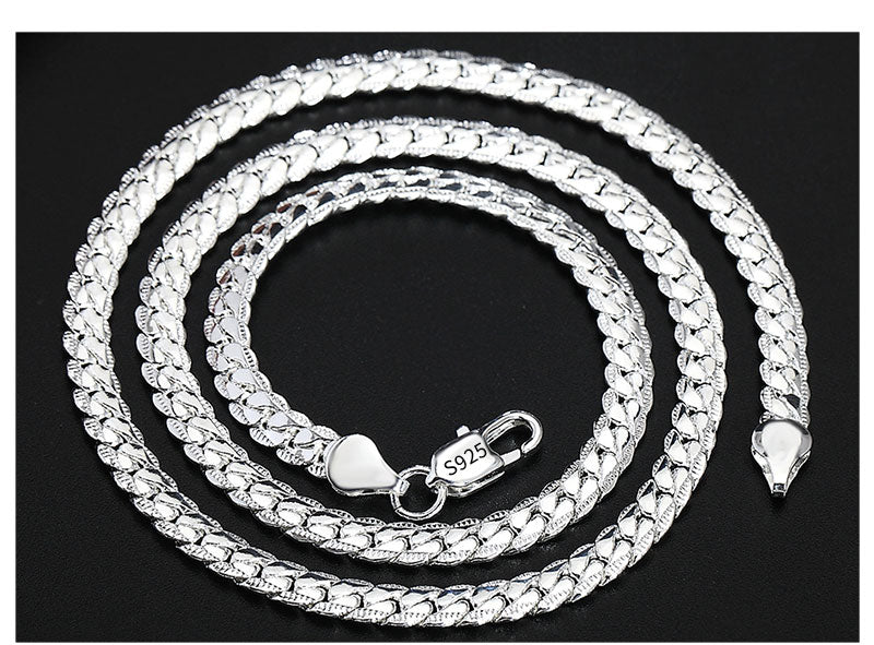 18K Gold/Silver Color 6mm Necklace 8/18/20/24 Inch Chain For Woman Men Gold / 60cm 24inches Gold / 55cm 22inches Gold / 50cm 20inches Gold / 60cm 24inches-Gold / 55cm 22inches-Gold / 50cm 20inches-Gold / 45cm 18inches-Silver / 50cm 20inches-Silver / 45cm 18inches-Silver / 40cm 16inches-Silver / 20cm bracelet-Gold / 40cm 16inches-Gold / 20cm bracelet-Silver / 60cm 24inches-Silver / 55cm 22inches-