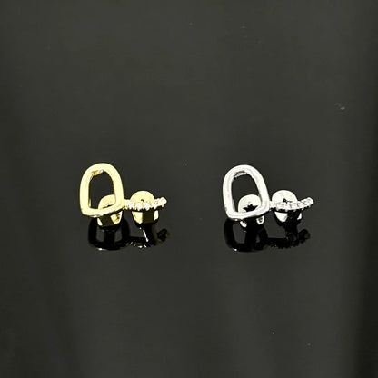 3PCS/Set Hollow Star Teeth Grillz Single Horizontal Bar Zircon Tooth Caps