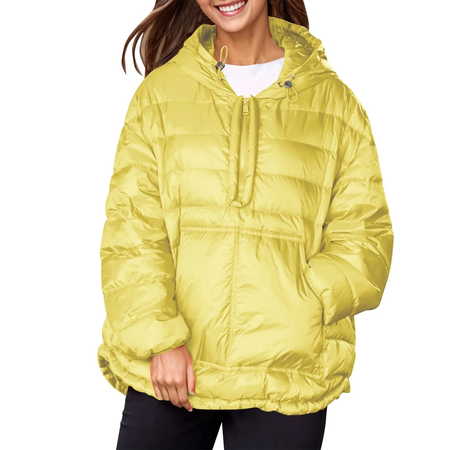 Plus Size Parkas For Women Casual Women Casual Hoodies Pocket Coat Lightweight Jacket Winter Coats For Women пуховик женский