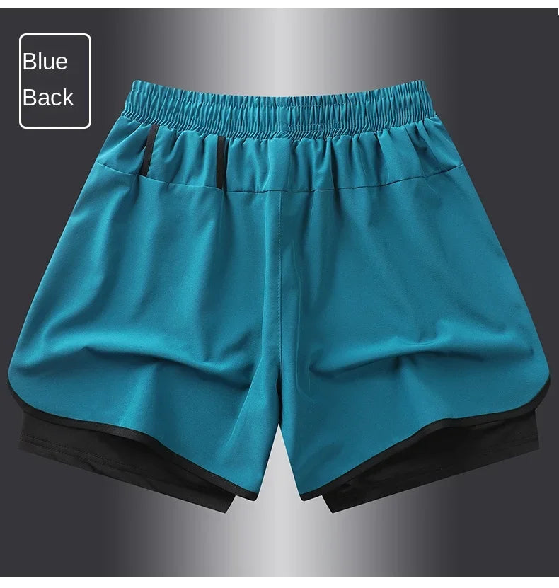 Sports Three Piece Pants Anti glare Double layered Sports Shorts for Men and Women