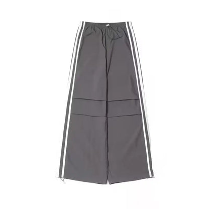 Women Blue Striped Pants Baggy Harajuku Sweatpants Aesthetic Oversize Parachute Pants Y2k 2000s Vintage Fashion Trousers Clothes