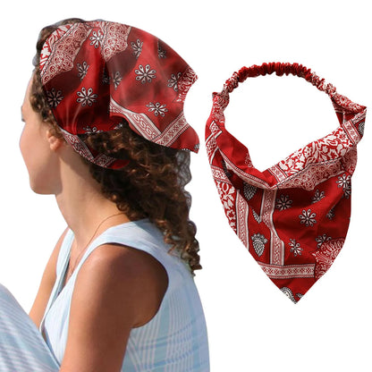 Floral Print Bohemian Makeup Hair Accessories Elastic Modis Headband Scarf Triangle