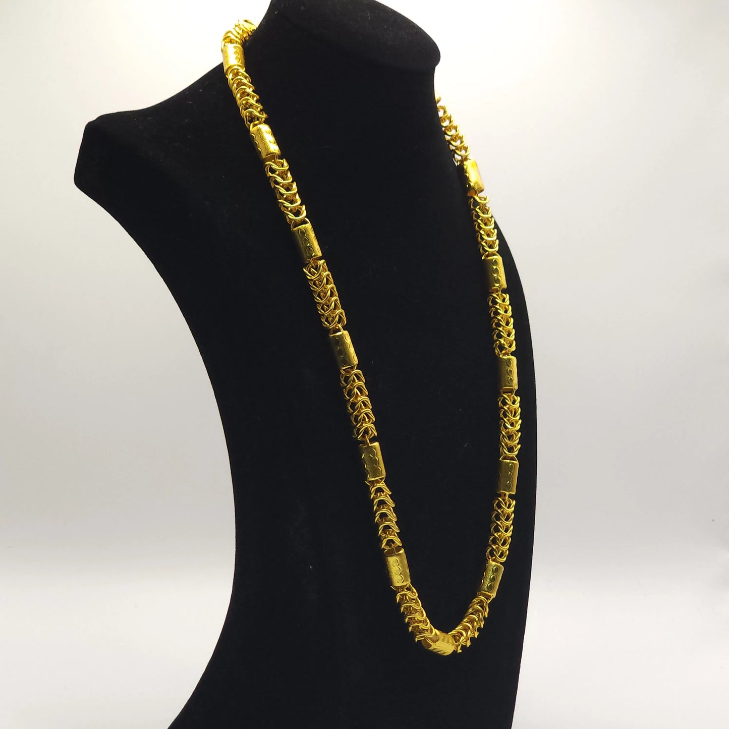 Luxurious 9999 24K real gold versatile dragon bone necklace fashionable men's and women's necklace gold jewelry