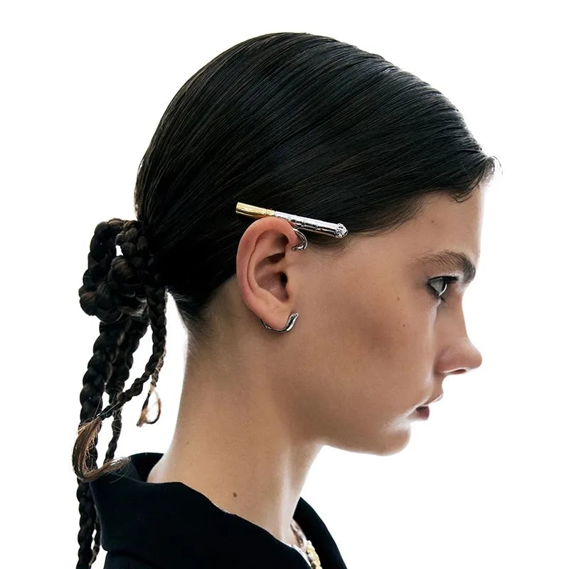 Punk Vintage Rock Cigarette Ear Clip Stud Earrings For Women girls Men Hip Hop Ear Bones Clip Fashion Earring Jewelry Gift