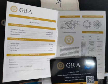 Women's PT950 Platinum round Six-Prong Ring with 3Ct Moissanite High-Purity Texture 3CT Striking Top High-End Gift