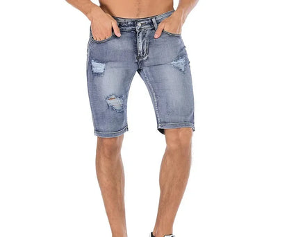 Men's Jeans Trend Denim Shorts Stretch Slim Hip Hop Classic