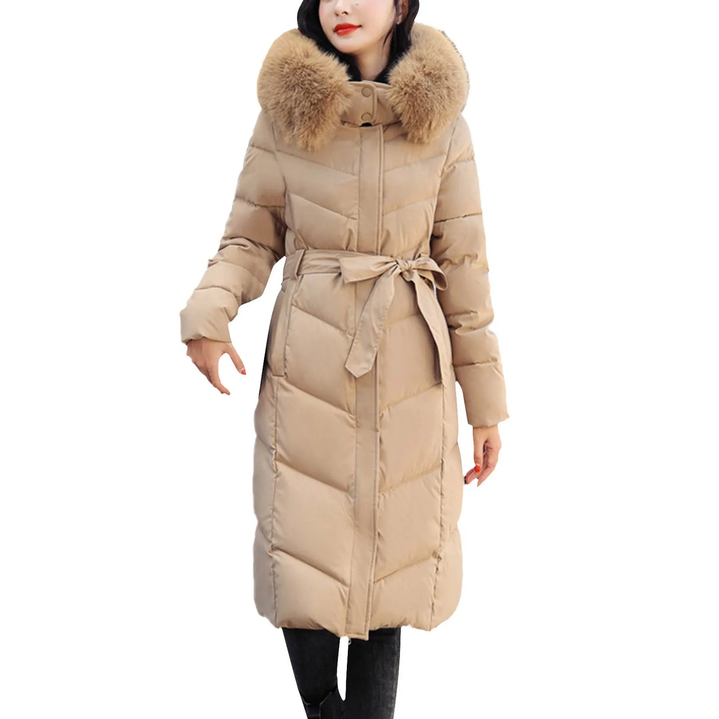 Women'S Winter Jackets Parkas 2024 Women Casual Solid Coat Jacket Hooded Pocket Reversible Wear Zipper Pocket Jaqueta Feminina