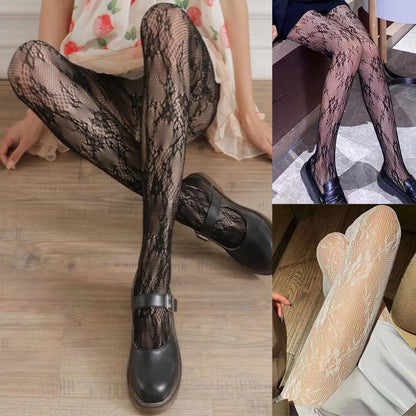 Pantyhose Lace Mesh Floral Pattern Print Nylon Stocking Leggings