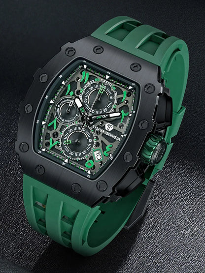 Luxury Brand Tonneau Design Waterproof Clock Stainless Steel Wristwatch Rectangle