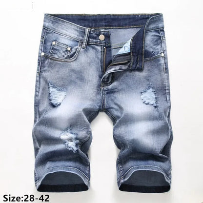 Men's Jeans Trend Denim Shorts Stretch Slim Hip Hop Classic