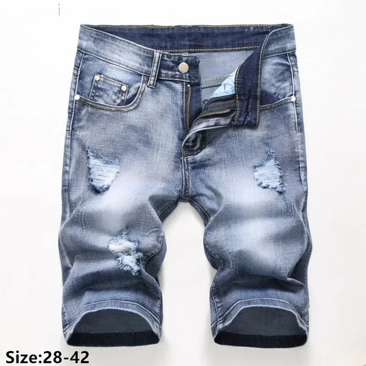 Men's Jeans Trend Denim Shorts Stretch Slim Hip Hop Classic
