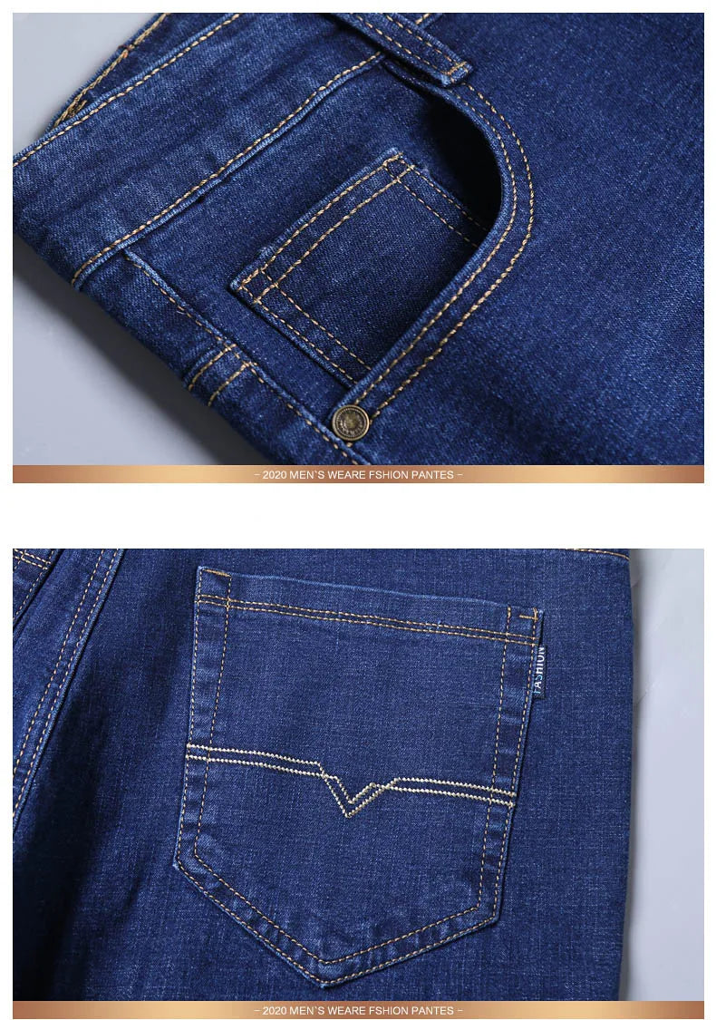 Stretch Slim Fit Pants Comfortable Soft Straight Casual Denim