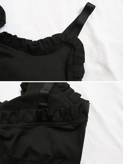 Solid Color Wood Ear Bra & Hip-Lifting High Waist Leggings Pants Fitness Yoga Two Pieces Set