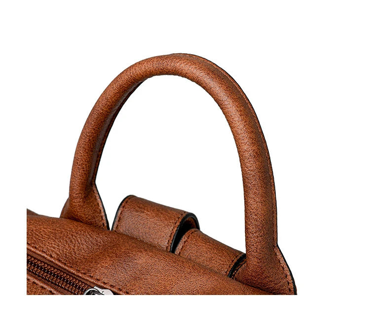 Backpack for Women Large Womens Backpack Leather Purse Designer Ladies Shoulder Bags with Tassel Two-toned Brown