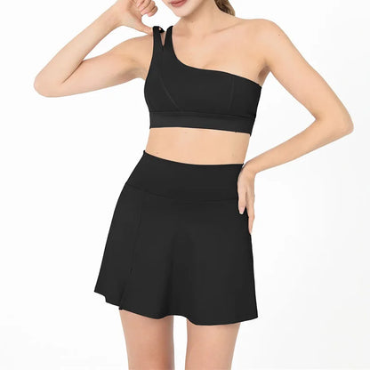 Women's Tracksuit Yoga Tennis Skirt Sets Short Sports Suit Gym Outfit Sexy Fitness Sportswear Golf Dress 2 Piece Workout Clothes