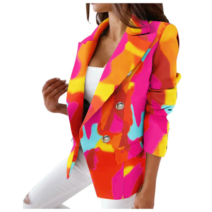 New In Outwears Printed Faux Wool Thin Coat Trench Jacket Ladies Long Overcoat Outwear Fashion Woman Blazer 2022 Abrigo Mujer