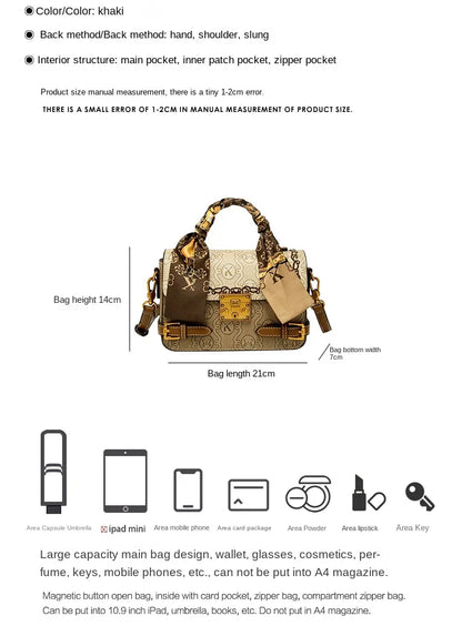 fashionable and versatile high-end handbag single shoulder crossbody bag
