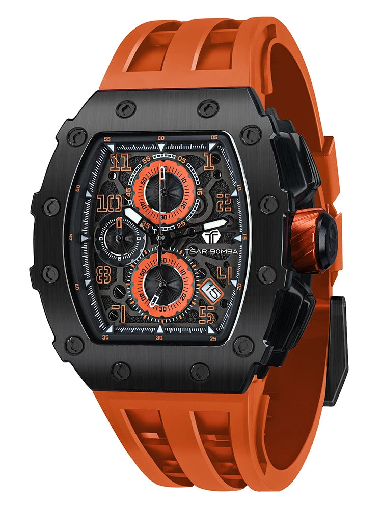 Luxury Brand Tonneau Design Waterproof Clock Stainless Steel Wristwatch Rectangle