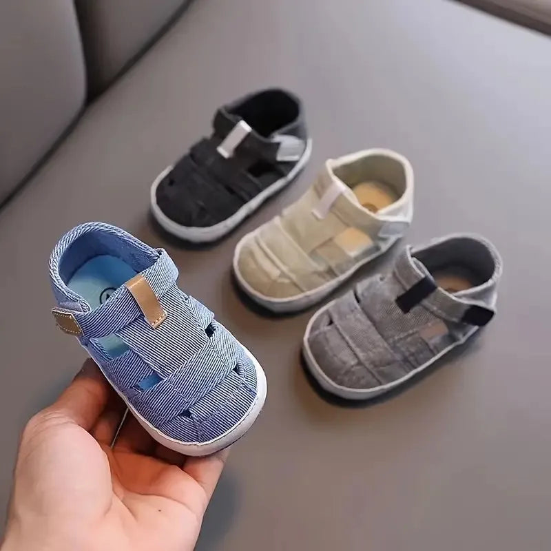 Newborn Boys And Girls Baby Shoes Canvas Soft Soles First Walking Shoes Breathable