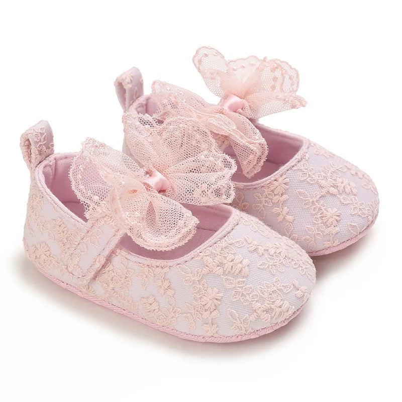 Non-Slip Casual Shoes with Delightful Bowknot Design for Baby Girls 0-18 Months