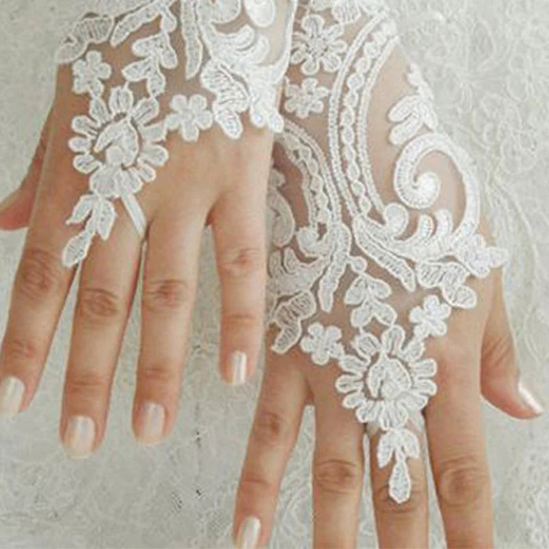 Fingerless Gloves Lace White Black High Quality Gloves