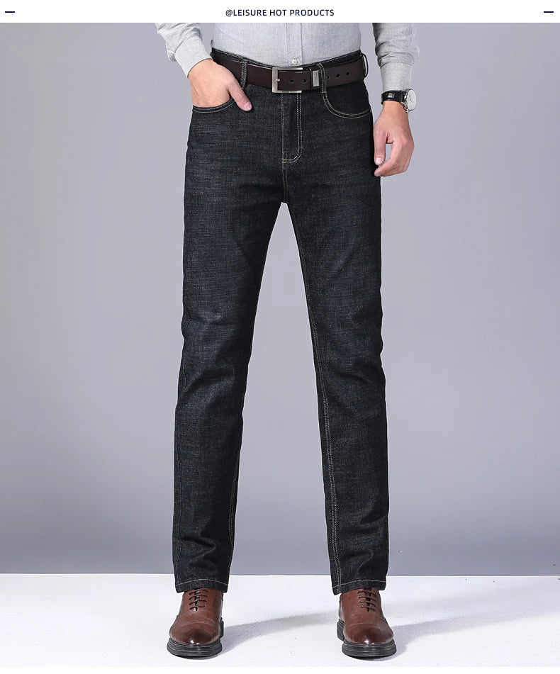 Stretch Slim Fit Pants Comfortable Soft Straight Casual Denim