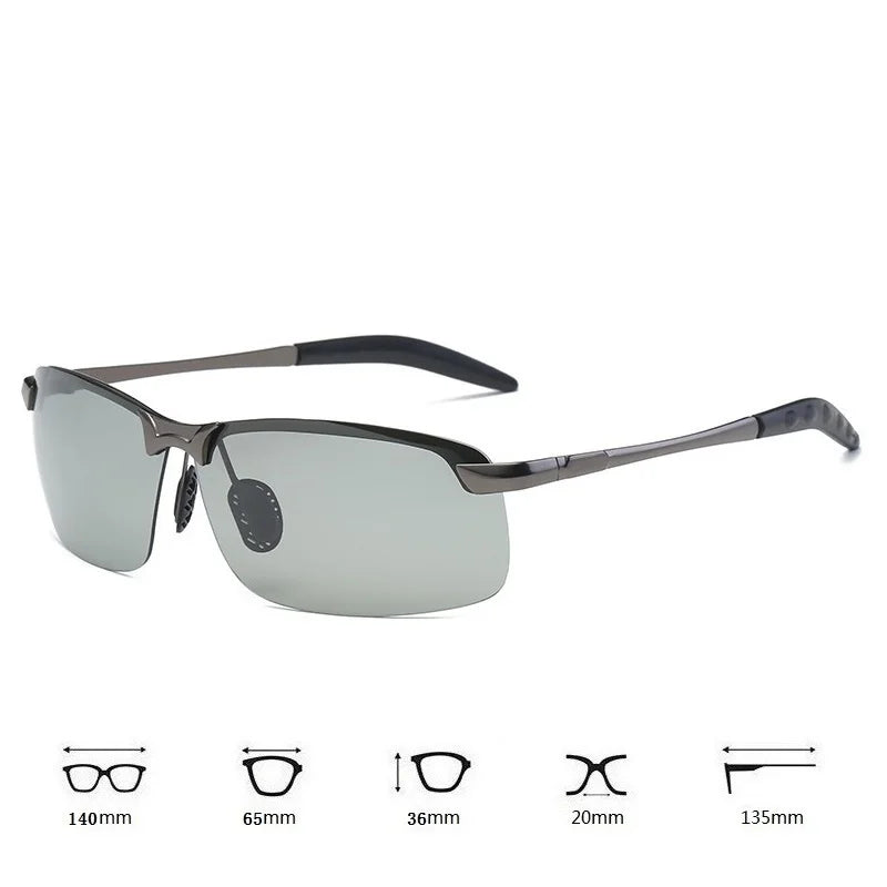 Men Photochromic Polarized Chameleon Glasses Change Color Sun Glasses Day Night Vision UV400