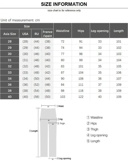 Men Classic Jeans Straight Regular Blue Stretch Denim Trousers Men's