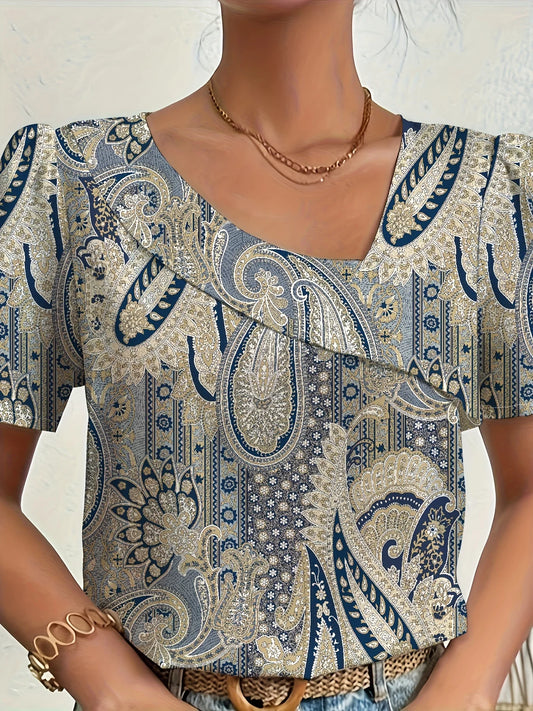 Temperament Blouse Casual Loose Woman Shirt Elegant Short Sleeve Blouse Weekday