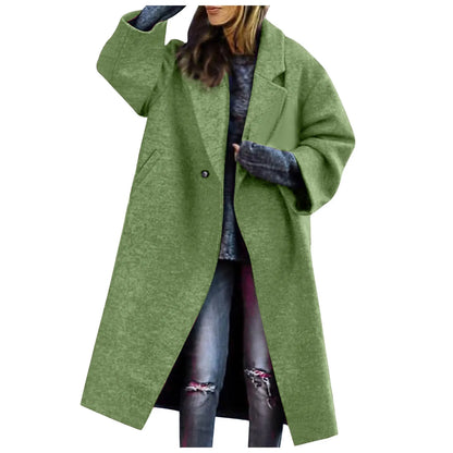 Women Cardigan Loose Women's Winter Double Breasted Midi Long Wool Coat Notch Lapel Womens Lightweight Cardigans with Pockets