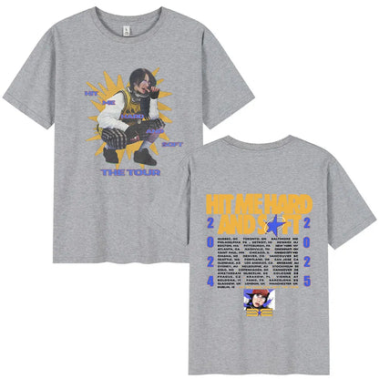 Hit Me Hard and Soft Tour 2024-2025 T Shirt Men Women Fashion Hip Hop T Shirts Cotton Loose Cozy Short Sleeve T-shirts Fans Gift